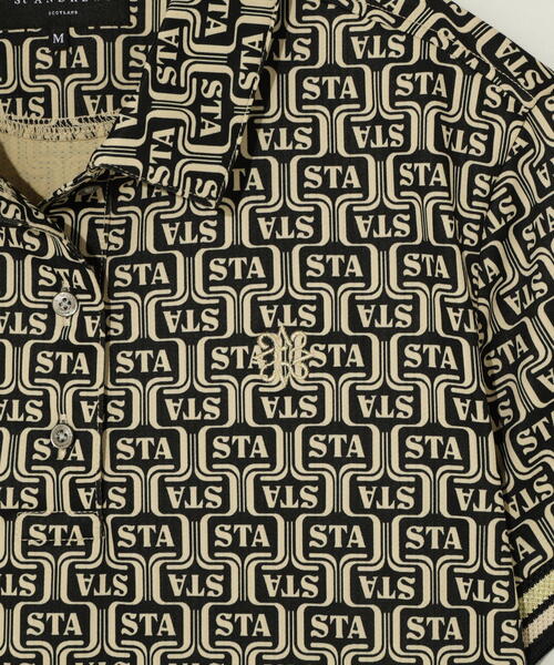 セール】【St ANDREWS】ドビーメッシュニューウェーブ柄半袖シャツ