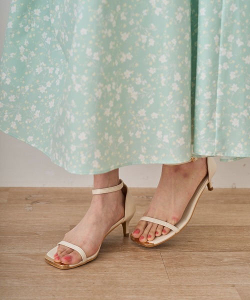 31 Sons de mode（トランテアン　ソン　ドゥ　モード）の「2025春夏新作 スクエアトゥストラップサンダル（サンダル・レディース・ブラック/オフホワイト・M/L）」の6枚目の写真