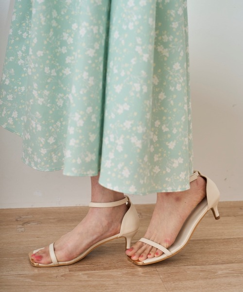 31 Sons de mode（トランテアン　ソン　ドゥ　モード）の「2025春夏新作 スクエアトゥストラップサンダル（サンダル・レディース・ブラック/オフホワイト・M/L）」の7枚目の写真