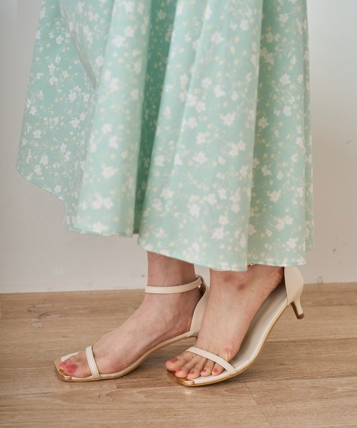 31 Sons de mode（トランテアン　ソン　ドゥ　モード）の「2025春夏新作 スクエアトゥストラップサンダル（サンダル・レディース・ブラック/オフホワイト・M/L）」の8枚目の写真