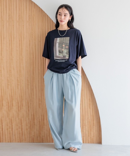 LOWRYS FARM(ローリーズファーム)の「フォトTEE 494889(Tシャツ/カットソー・レディース・アイボリー/オフホワイト/ネイビー・FREE)」の14枚目の写真