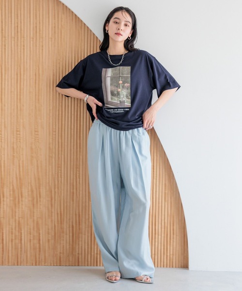 LOWRYS FARM(ローリーズファーム)の「フォトTEE 494889(Tシャツ/カットソー・レディース・アイボリー/オフホワイト/ネイビー・FREE)」の15枚目の写真