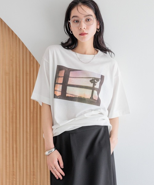 LOWRYS FARM(ローリーズファーム)の「フォトTEE 494889(Tシャツ/カットソー・レディース・アイボリー/オフホワイト/ネイビー・FREE)」の20枚目の写真