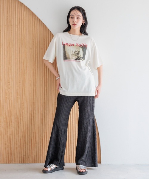 LOWRYS FARM(ローリーズファーム)の「フォトTEE 494889(Tシャツ/カットソー・レディース・アイボリー/オフホワイト/ネイビー・FREE)」の21枚目の写真