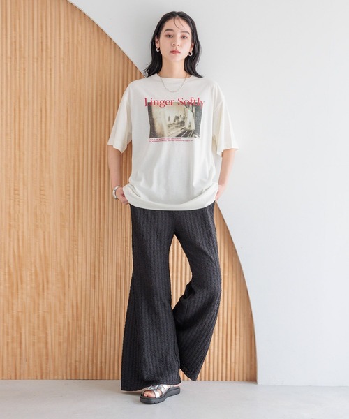 LOWRYS FARM(ローリーズファーム)の「フォトTEE 494889(Tシャツ/カットソー・レディース・アイボリー/オフホワイト/ネイビー・FREE)」の22枚目の写真