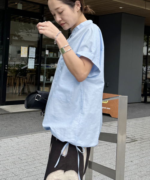 新品【JOURNAL】ハードマンズリネンコットンフレンチスリーブスキッパーシャツ ハードマンズリネンコットンフレンチスリーブスキッパーシャツ