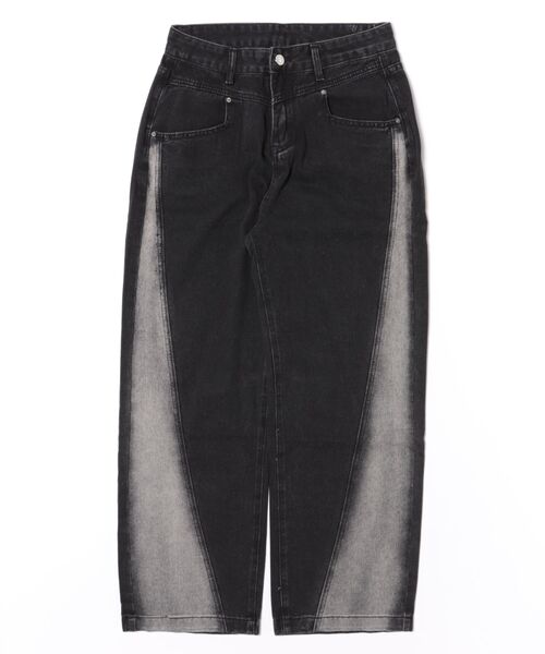 ブラック グラデーション ワイドデニムパンツ ZARA グラデーション WIDE LEG デニムパンツ ブラックデニム パンツ