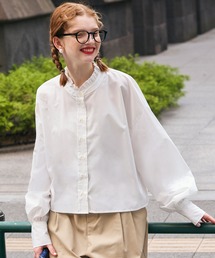 バンドカラーシャツ」に該当するレディースのシャツ/ブラウス