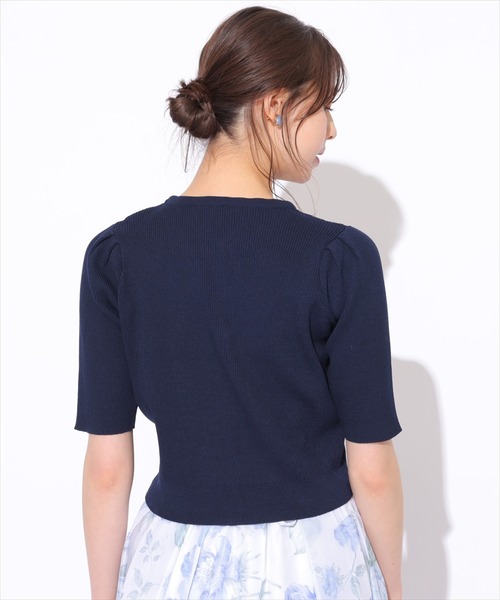 SWINGLE(スウィングル)の「リボンニットカーディガン(カーディガン/ボレロ・レディース・オフホワイト/ネイビー/レッド/ブラック・FREE)」の9枚目の写真