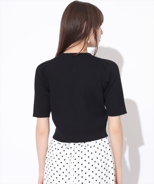 SWINGLE(スウィングル)の「リボンニットカーディガン(カーディガン/ボレロ・レディース・オフホワイト/ネイビー/レッド/ブラック・FREE)」の7枚目の写真