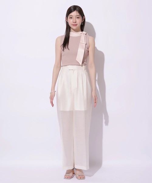 seytoサイズ3 / チュールレイヤードシアーワイドパンツ seyto（セイト）の「Tulle layered sheer wide pants / チュール
