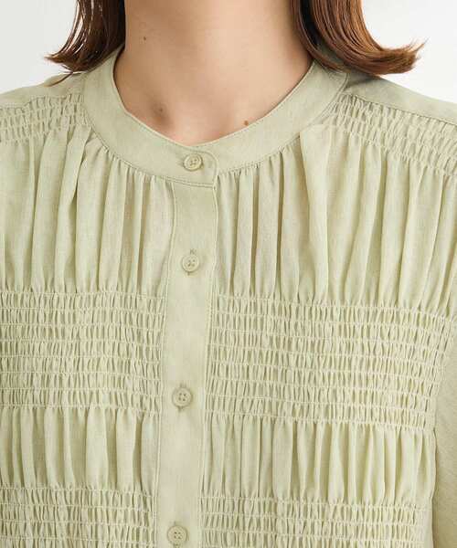 Green Parks(グリーンパークス)の「SET2点マジョリカシャーリングブラウス+タンク(シャツ/ブラウス・レディース・ライトグリーン/チャコールグレー/アイボリー・FREE)」の11枚目の写真