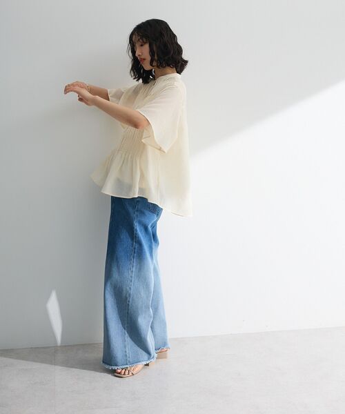 Green Parks(グリーンパークス)の「SET2点マジョリカシャーリングブラウス+タンク(シャツ/ブラウス・レディース・ライトグリーン/チャコールグレー/アイボリー・FREE)」の22枚目の写真