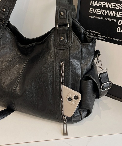 HALEY PESCA(ヘーリーペスカ)の「HALEY PESCA/2WAY ヴィンテージショルダーバッグ(ショルダーバッグ・レディース・ブラック/ブラウン・FREE)」の7枚目の写真