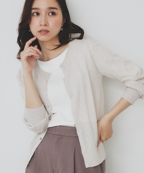 セール】《7色展開/XS-LLサイズ》ビジューボタンクルーネック