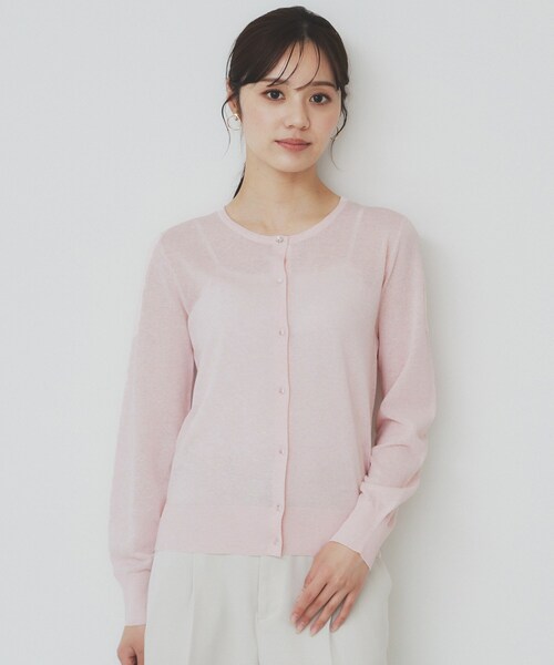 index（インデックス）の「《7色展開/XS-LLサイズ》ビジューボタンクルーネックカーディガン【洗濯機洗い可】（カーディガン/ボレロ・レディース・ブラック/グレー/ライトベージュ/ブラウン系その他5/オフホワイト/サックスブルー/ピンク・34/40/38/42/36）」の15枚目の写真