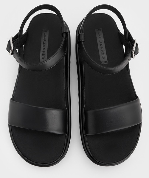 CHARLES & KEITH(チャールズ & キース)の「ツイル フラットフォームアンクルストラップサンダル(サンダル・レディース・ベージュ/ブラック/マルチ・26.5cm/25.5cm/24.5cm/23.5cm/23cm/22.5cm/25cm)」の7枚目の写真