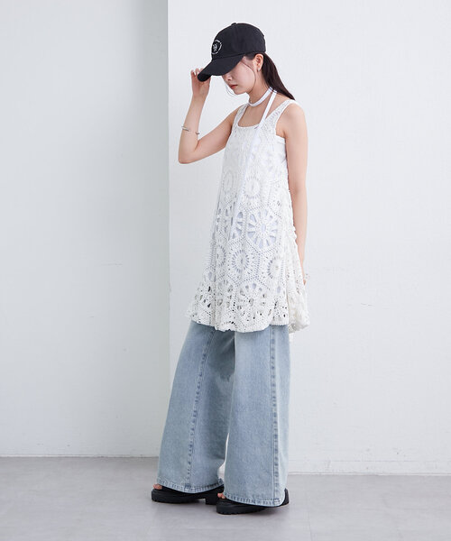 mystic（ミスティック）の「クロシェバルーンミニジャンスカ（ワンピース・レディース・ブラック/オフホワイト・2/FREE）」の10枚目の写真