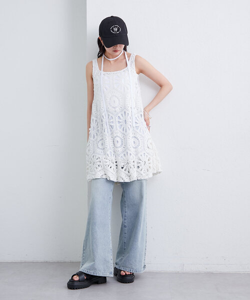 mystic（ミスティック）の「クロシェバルーンミニジャンスカ（ワンピース・レディース・ブラック/オフホワイト・2/FREE）」の12枚目の写真