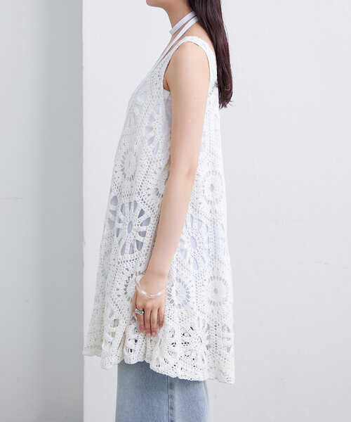 mystic（ミスティック）の「クロシェバルーンミニジャンスカ（ワンピース・レディース・ブラック/オフホワイト・2/FREE）」の14枚目の写真