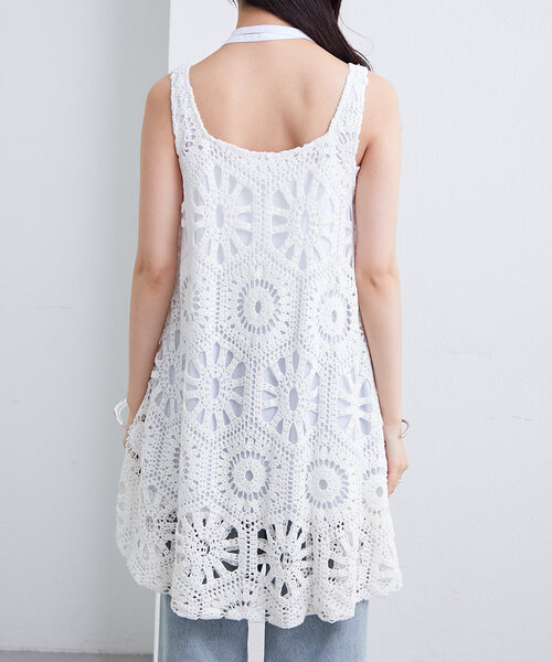 mystic（ミスティック）の「クロシェバルーンミニジャンスカ（ワンピース・レディース・ブラック/オフホワイト・2/FREE）」の15枚目の写真