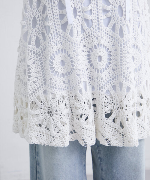 mystic（ミスティック）の「クロシェバルーンミニジャンスカ（ワンピース・レディース・ブラック/オフホワイト・2/FREE）」の17枚目の写真