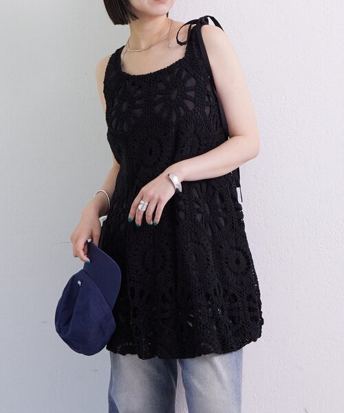 mystic（ミスティック）の「クロシェバルーンミニジャンスカ（ワンピース・レディース・ブラック/オフホワイト・2/FREE）」の19枚目の写真