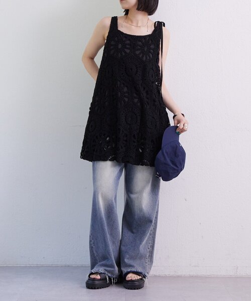 mystic（ミスティック）の「クロシェバルーンミニジャンスカ（ワンピース・レディース・ブラック/オフホワイト・2/FREE）」の20枚目の写真