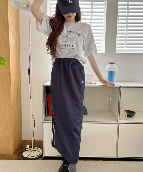 U.S. POLO ASSN.（ユーエスポロアッスン）の「U.S. POLO ASSN サイドライン Aラインスカート（スカート・レディース・ブラック/ネイビー・L/M）」の11枚目の写真