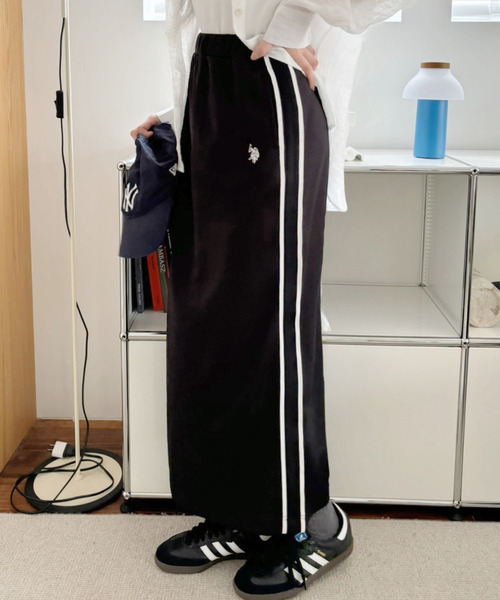 U.S. POLO ASSN.（ユーエスポロアッスン）の「U.S. POLO ASSN サイドライン Aラインスカート（スカート・レディース・ブラック/ネイビー・L/M）」の16枚目の写真