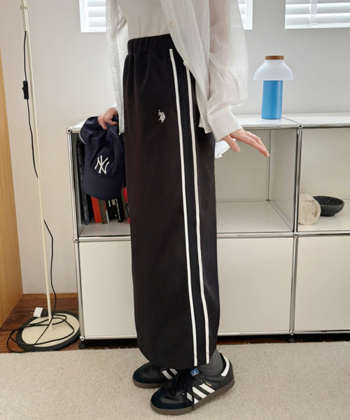 U.S. POLO ASSN.（ユーエスポロアッスン）の「U.S. POLO ASSN サイドライン Aラインスカート（スカート・レディース・ブラック/ネイビー・L/M）」の14枚目の写真