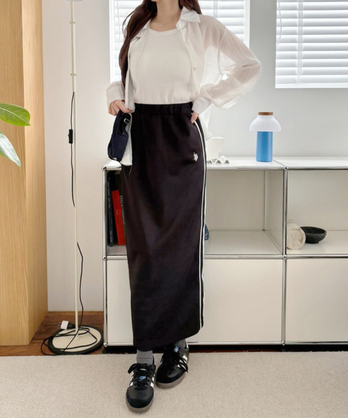 U.S. POLO ASSN.（ユーエスポロアッスン）の「U.S. POLO ASSN サイドライン Aラインスカート（スカート・レディース・ブラック/ネイビー・L/M）」の17枚目の写真