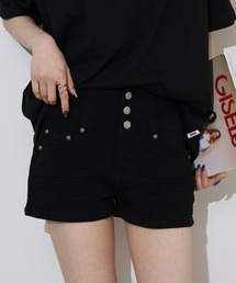 .works3釦ハイウエストショートパンツ