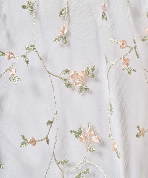 セール】花柄刺繍 シアーギャザーブラウス TINA：JOJUN（シャツ