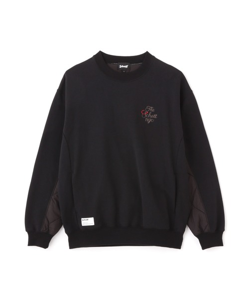 schott（ショット）の「Schott/ショット/QUILTED COMBI. CREW SWEAT/キルティング コンビ クルースウェット（スウェット・メンズ・オートミール/ブラック/ブルーグレー・M/L/XL/2XL）」の15枚目の写真
