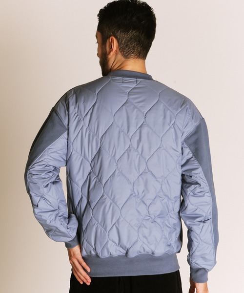 schott（ショット）の「Schott/ショット/QUILTED COMBI. CREW SWEAT/キルティング コンビ クルースウェット（スウェット・メンズ・オートミール/ブラック/ブルーグレー・M/L/XL/2XL）」の5枚目の写真
