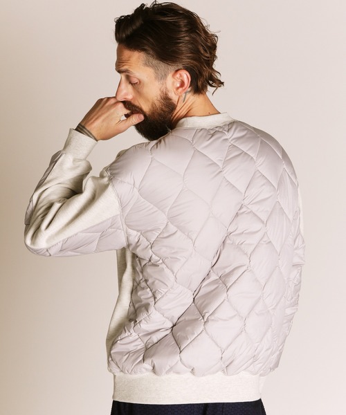 schott（ショット）の「Schott/ショット/QUILTED COMBI. CREW SWEAT/キルティング コンビ クルースウェット（スウェット・メンズ・オートミール/ブラック/ブルーグレー・M/L/XL/2XL）」の6枚目の写真