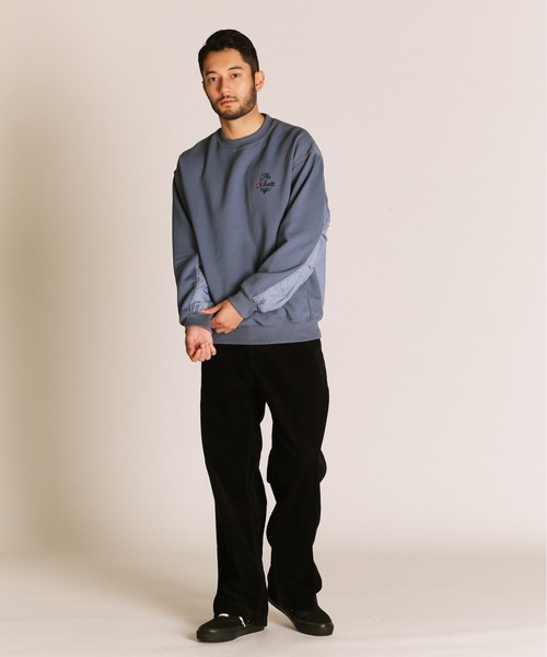 schott（ショット）の「Schott/ショット/QUILTED COMBI. CREW SWEAT/キルティング コンビ クルースウェット（スウェット・メンズ・オートミール/ブラック/ブルーグレー・M/L/XL/2XL）」の12枚目の写真