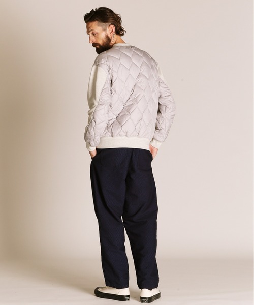 schott（ショット）の「Schott/ショット/QUILTED COMBI. CREW SWEAT/キルティング コンビ クルースウェット（スウェット・メンズ・オートミール/ブラック/ブルーグレー・M/L/XL/2XL）」の14枚目の写真