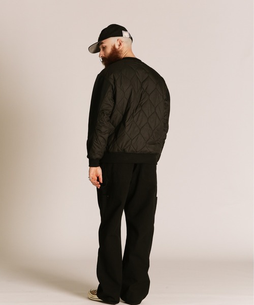 schott（ショット）の「Schott/ショット/QUILTED COMBI. CREW SWEAT/キルティング コンビ クルースウェット（スウェット・メンズ・オートミール/ブラック/ブルーグレー・M/L/XL/2XL）」の11枚目の写真