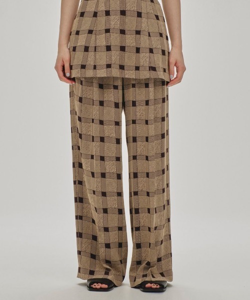パンツ seriCheckjacquardTuckTrousers STRIPED SEERSUCKER COMFORT PANTS - Blue / White | ZARA