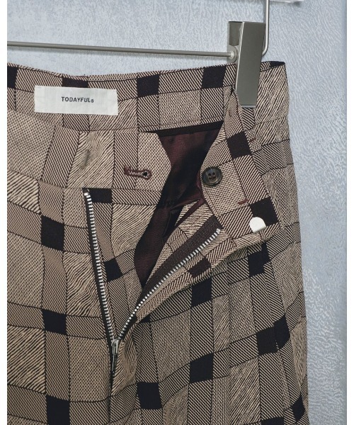 TODAYFUL Checkjacquard Tuck Trousers 12510714（その他パンツ
