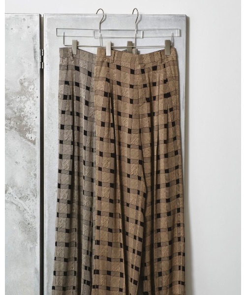 パンツ TODAYFUL Checkjacquard Tuck Trousers TODAYFUL Checkjacquard Tuck Trousers 12510714|apricot online