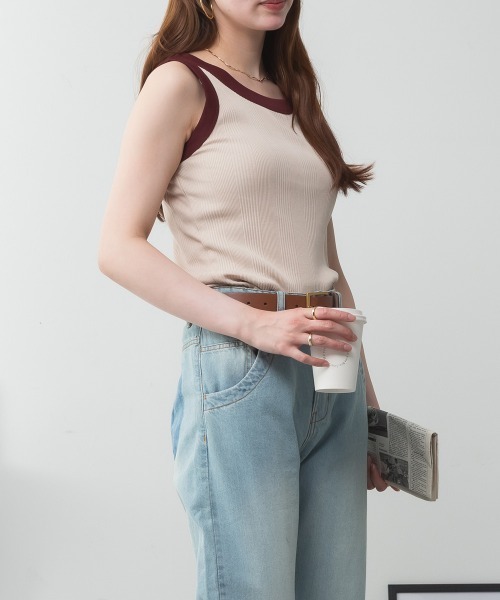 RCD（アールシーディー）の「ランダムリブタンクトップ（タンクトップ・レディース・ベージュ系4/ホワイト/ブラック/ベージュ系3・M/L/LL）」の7枚目の写真