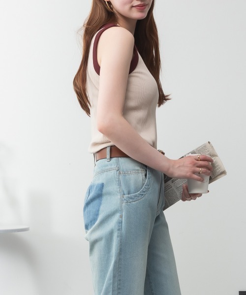 RCD（アールシーディー）の「ランダムリブタンクトップ（タンクトップ・レディース・ベージュ系4/ホワイト/ブラック/ベージュ系3・M/L/LL）」の8枚目の写真