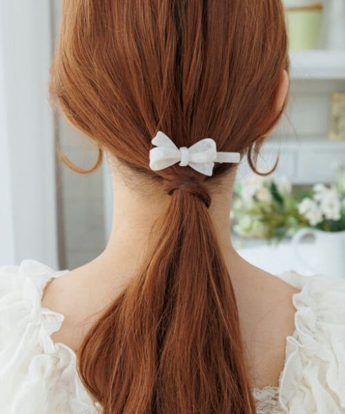 flower（フラワー）の「クリームリボンピン（ヘアピン・レディース・イエロー/ホワイト/ピンク・FREE）」の2枚目の写真