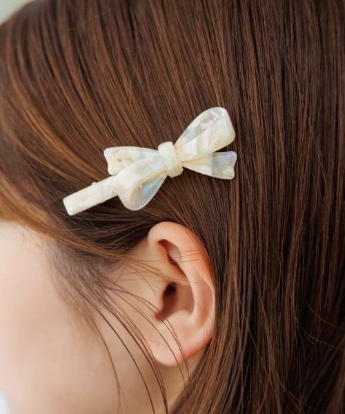 flower（フラワー）の「クリームリボンピン（ヘアピン・レディース・イエロー/ホワイト/ピンク・FREE）」の3枚目の写真