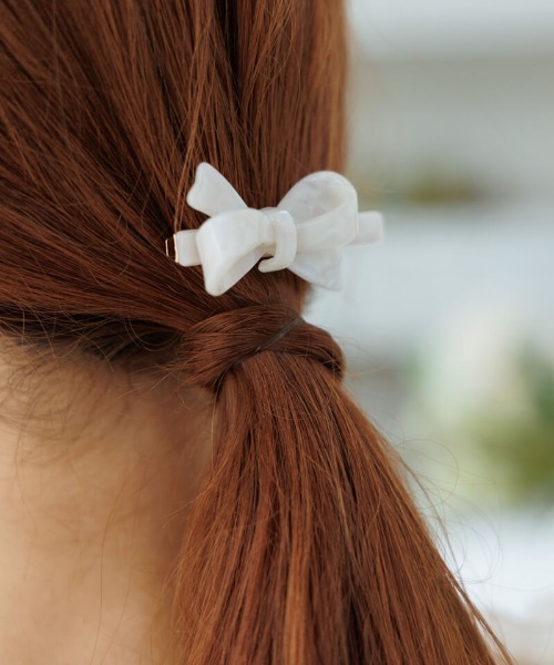 flower（フラワー）の「クリームリボンピン（ヘアピン・レディース・イエロー/ホワイト/ピンク・FREE）」の6枚目の写真