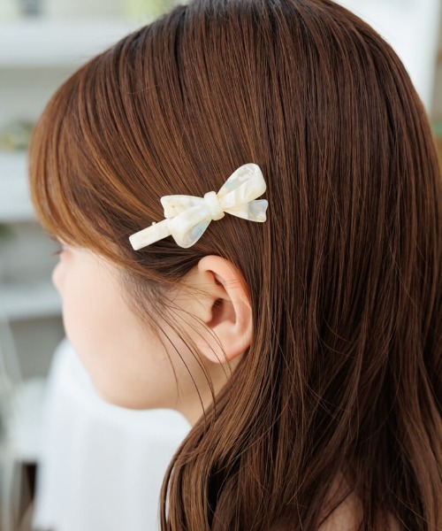 flower（フラワー）の「クリームリボンピン（ヘアピン・レディース・イエロー/ホワイト/ピンク・FREE）」の8枚目の写真