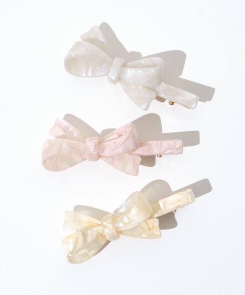 flower（フラワー）の「クリームリボンピン（ヘアピン・レディース・イエロー/ホワイト/ピンク・FREE）」の9枚目の写真